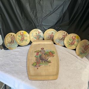 Bamboo trays and plates